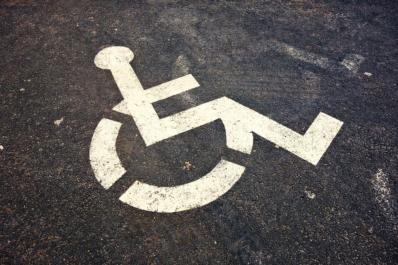 wheelchair paint on the road